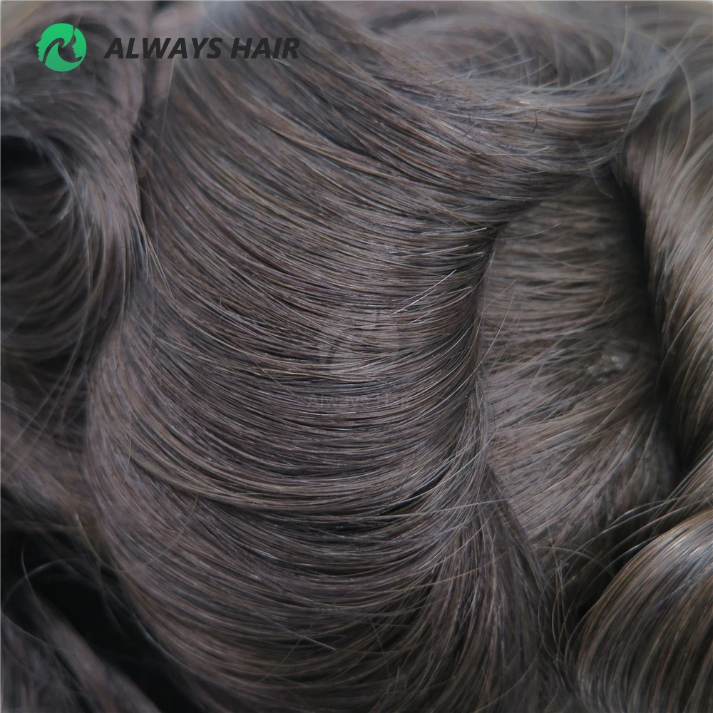 Alwayshair Thinskin -Thin Skin Male Wig Natural Hairline India Human Hair System for Men 115% Hair Density Hair Unit