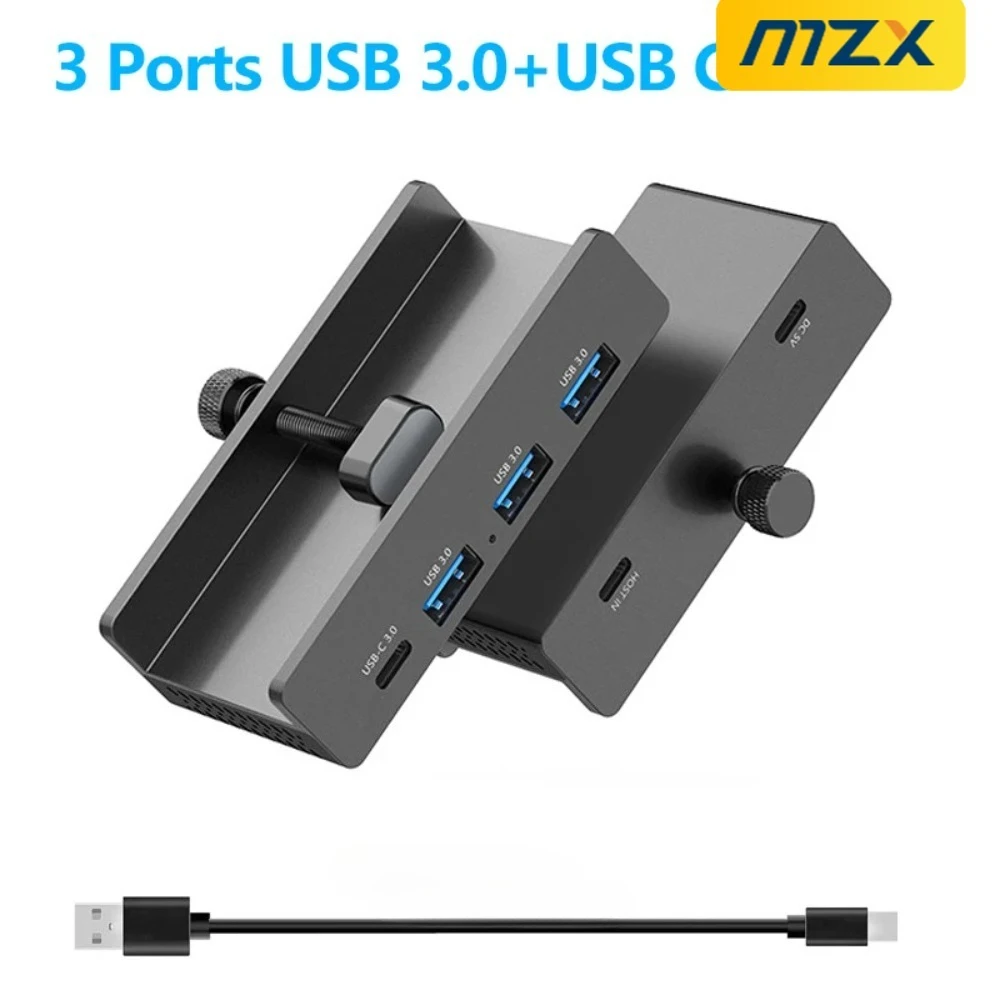 MZX USB 3.0 3.2 HUB 5Gbps 10Gbps, алюминиевый адаптер для подключения к монитору, концентратор для стола, док-станция, аксессуары для ПК, настольных компьютеров и ноутбуков.