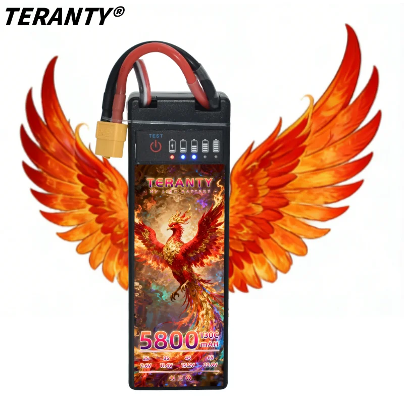 

TERANTY 3S LiPo Battery: 11.1V/11.4V, 100C/130C, 5400/5800mAh, XT60 T-plug, LED indicator. For RC cars, trucks, FPV racing parts