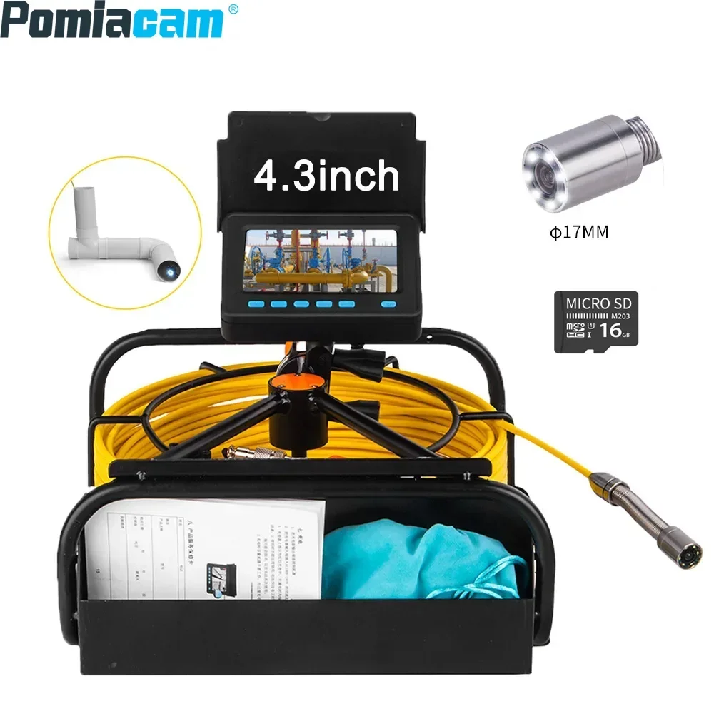 WP9604B Pipeline Inspection System  Mini Monitor Industrial Endoscope Video Camera for Drain and Sewer Detection Infrared Device