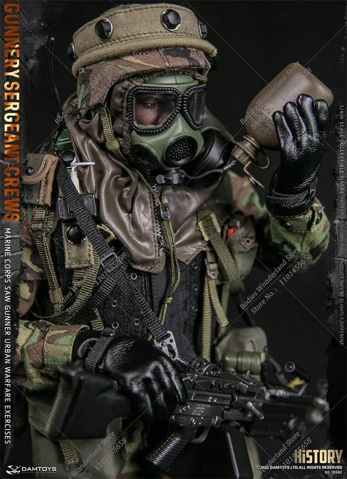 DAMTOYS 78082 1/6 Scale US Navy The Gunnery Sergeant Crews Black