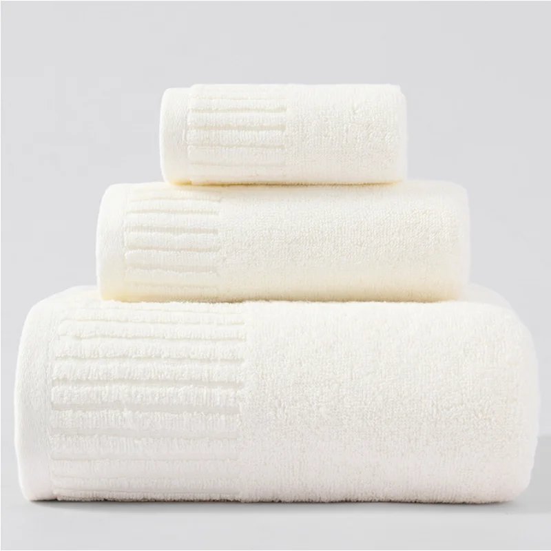 100% Cotton 3pcs High Quality Towels Set Soft  Absorbent Bath Towel Face Towels Small Square Towel Home Hotel Bathroom Towels