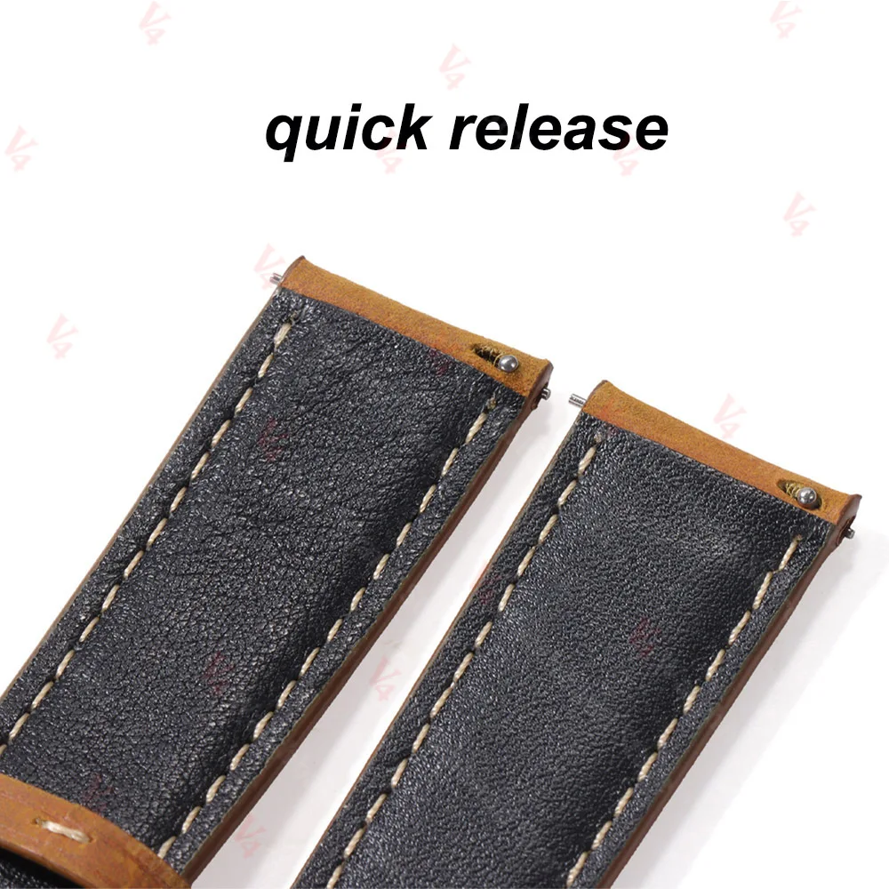 Genuine Cowhide Watchband 14/16/18/20/22/24mm for Omega Business Watch Band for Seiko Butterfly Buckle Stitching Brown Strap view 5