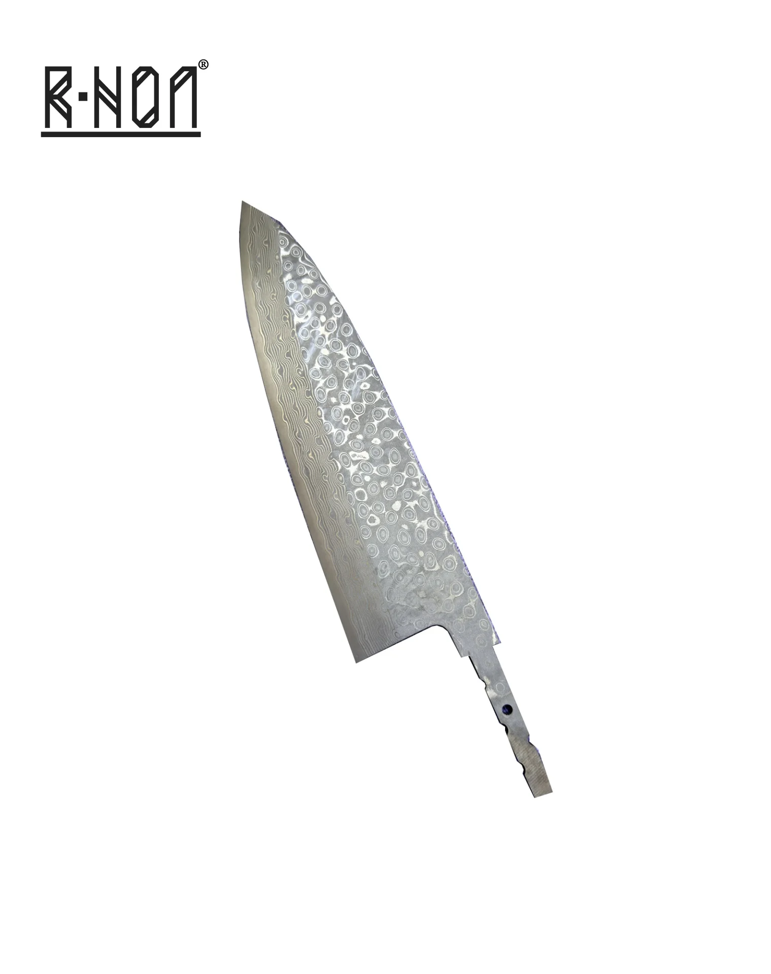 Cuchillo RHON Deba Net de 8.5/9.5 pulgadas, de acero de Damasco, estilo japonés, para chef, para cortar pescado, desespinar y rebanar sashimi, sin mango.