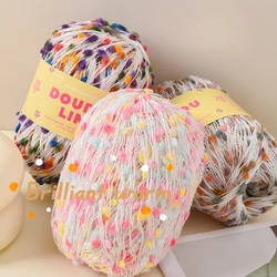 50g Handmade Woven Mixed Knitting Yarn,Colorful Dots Mohair Yarns Soft Comfortable Rainbow Thread,for Baby Sweater Scarf Gloves