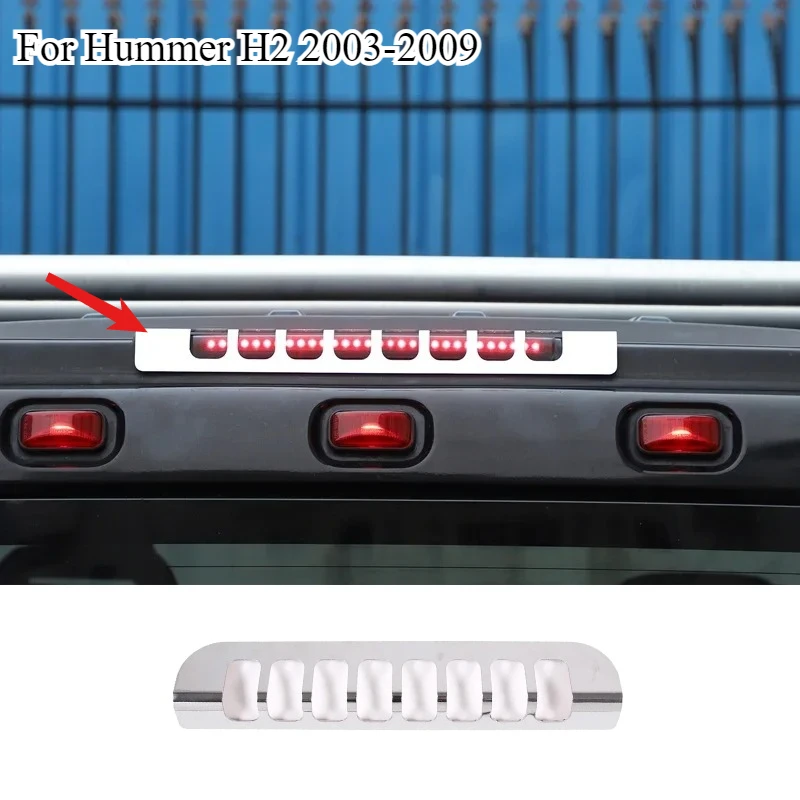 

Fit For Hummer H2 2003-2009 Aluminum Alloy Car High Mount Brake Light Protection Frame Sticker Bright Light Exterior Accessories