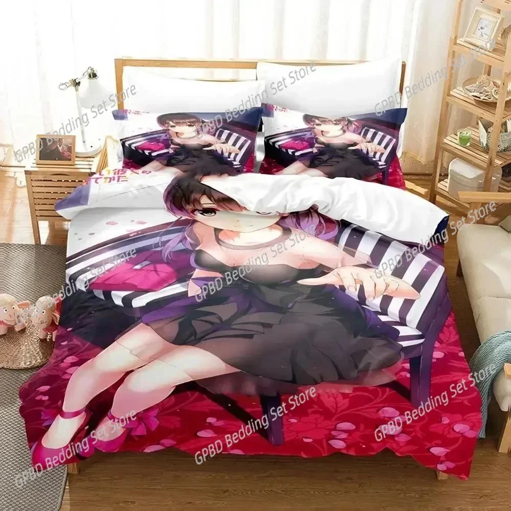 Anime Saekano How to Raise a Boring Girlfriend Comfortable Duvet Quilt Cover Pillowcase Bedding Set Children Bedroom Decoration