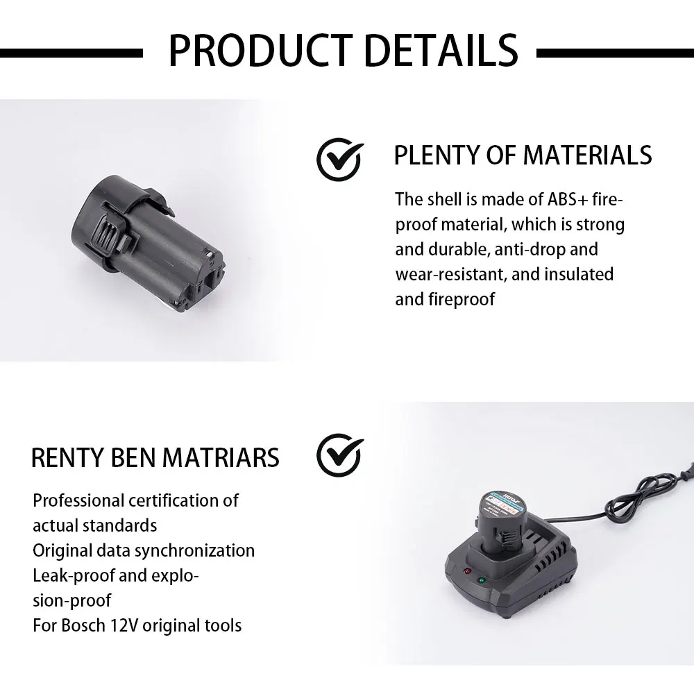 2000mAh Li-ion Lithium Battery Rechargeable Charger Electric Screwdriver Wrench Power Tool For Makita 10.8V 12V Spare Battery