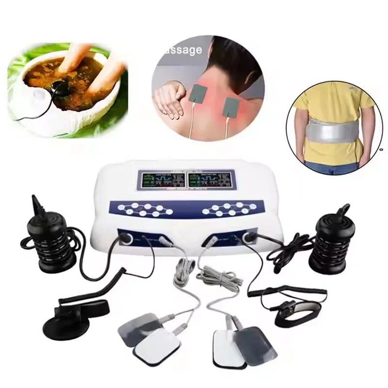Neue Dual Ionic Fuß Detox Spa Bad Maschine Puls Massage FIR Gürtel 8 Modi Ionen Reinigen Zwei