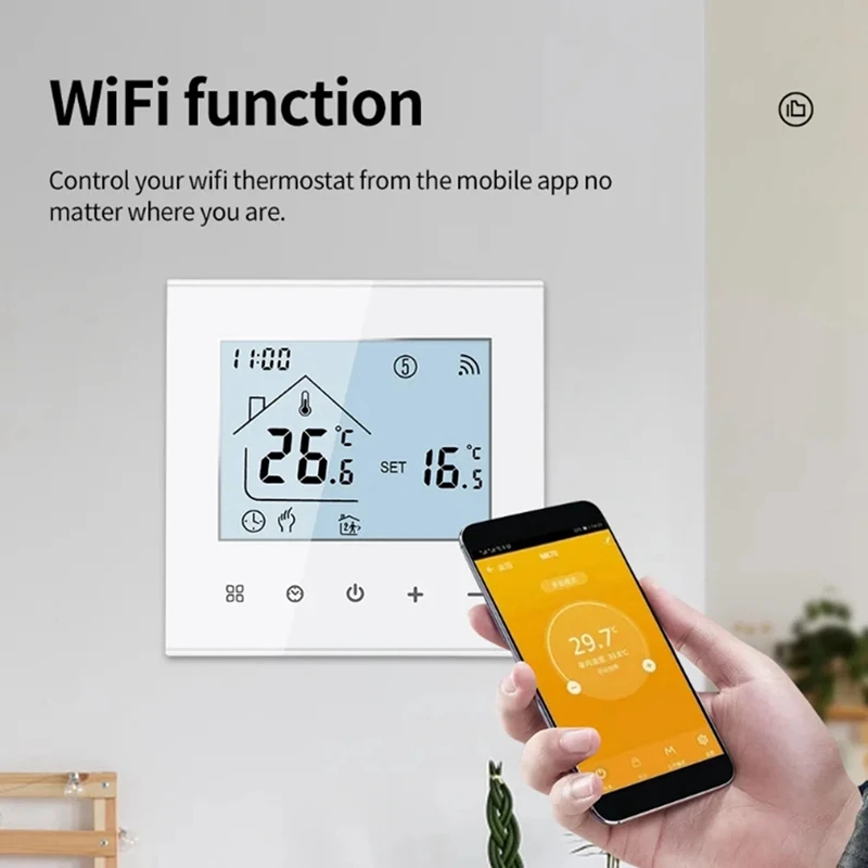 Tuya Warm Floor Thermostat 16A Smart Wifi Temperature Controller Water Heating Thermostat Of Remote Control For Home White