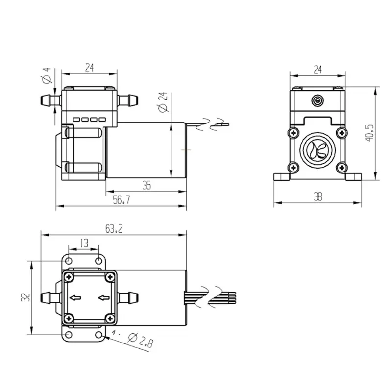KLLP300 280ml/min 12V 24V DC Brushless Motor Mini Diaphragm Liquid Transfer Pump