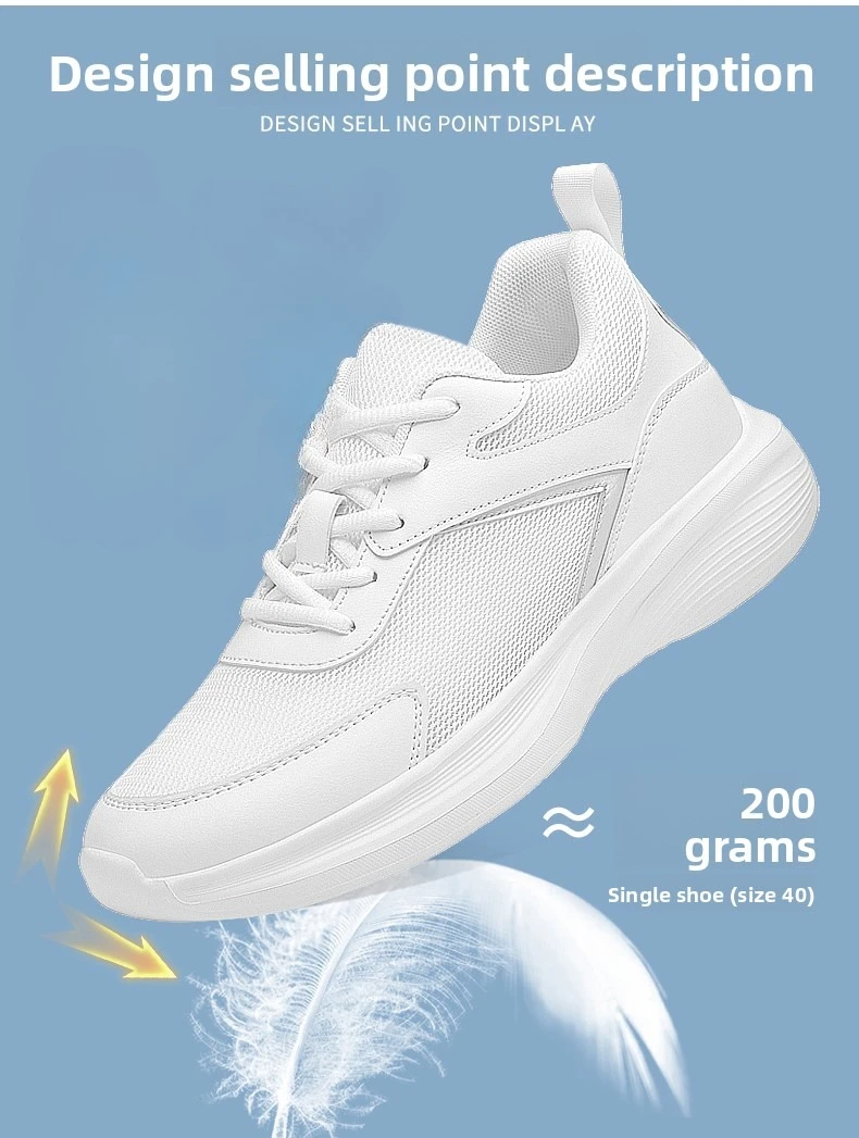 Herren Mode Höhenerhöhende Sneaker Atmungsaktives Mesh Höhenerhöhende Schuhe Mikrofaser-Sohle Bequeme Outdoor-Wanderschuhe – Detail 6