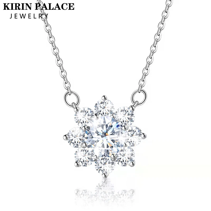 kirin palacio moissanite diamante colares pingente de girassol para mulher 925 prata corrente de luxo trending bling joias de casamento 01