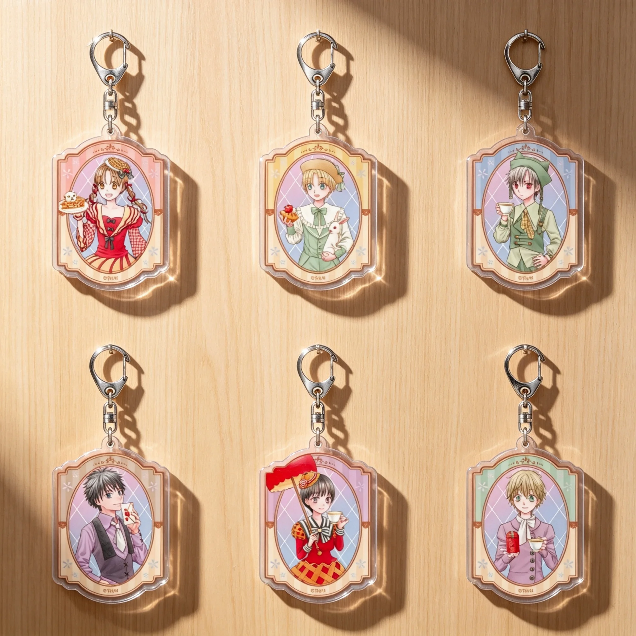 Anime Gakuen Alice Afternoon Tea Series Mikan Sakura Natsume Hyūga Acrylic Pendant Keychains Bag Decorations