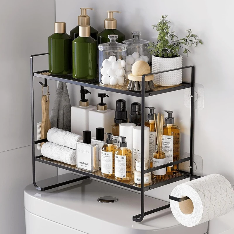 Multifunctional Storage Rack Above Toilet 2-Story Bathroom Storage Rack Storage Rack With Toilet Paper Rack