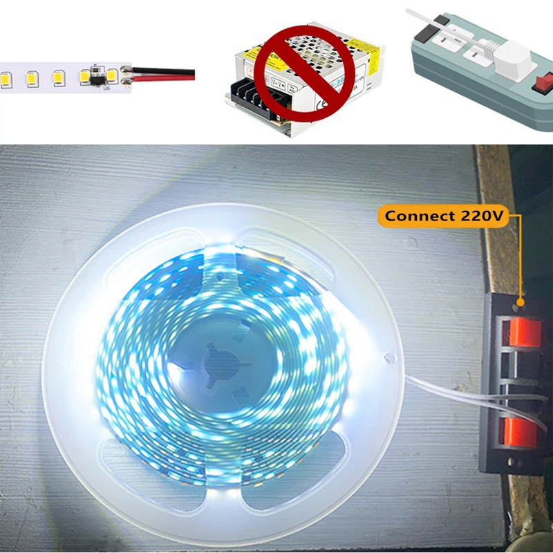 AC 220V LED-Streifen Licht 120 1-20m 120leds/m LED-Streifen 220V hohe Helligkeit weiß/warmweiß/natur weiß flexibel und schneid bar