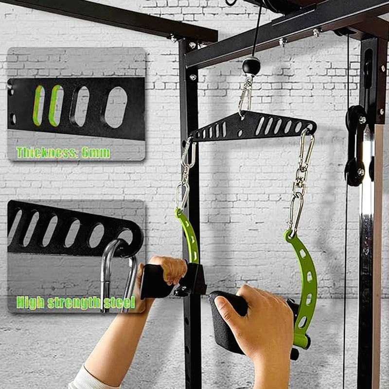 Lat Pulldown Attachments for Pulley System, Cable Machine, Fit for Doubl，Lat Pull Down Bar for Home Gym Fitness