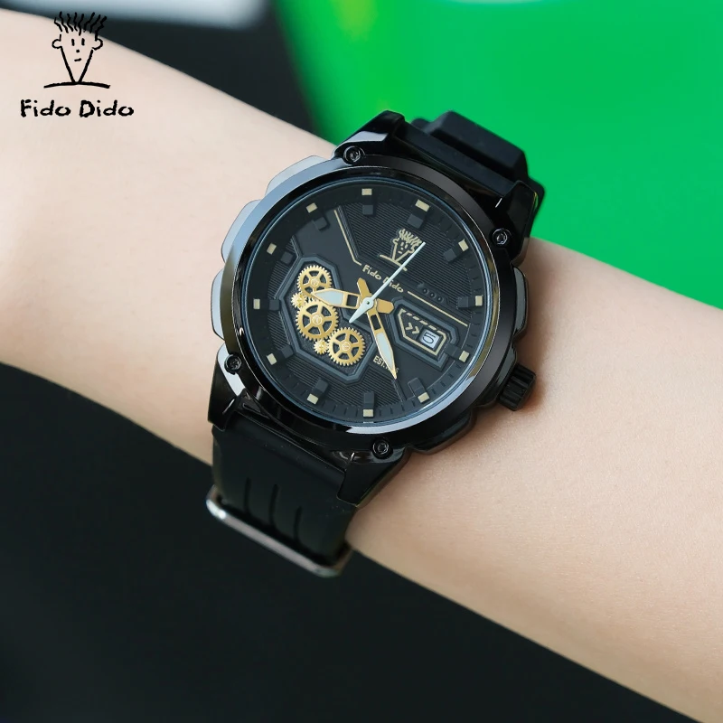 FIDO DIDO Unisex Sports Watch - Silicone Strap | 50M Waterproof | Japan Movement | Couple Gift FD2328-905