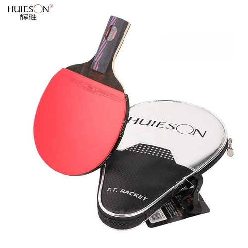 Imagen 2 del producto Huieson-raqueta de tenis de mesa de carbono, paleta de Ping Pong clásica híbrida de carbono 9,8, con estuche, 8 capas, 9