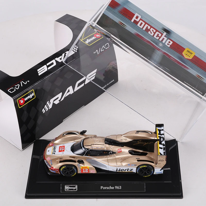 Burago 1:43 Porsche 963 Le Mans 24-hour Race Car Alloy Model Car view 2