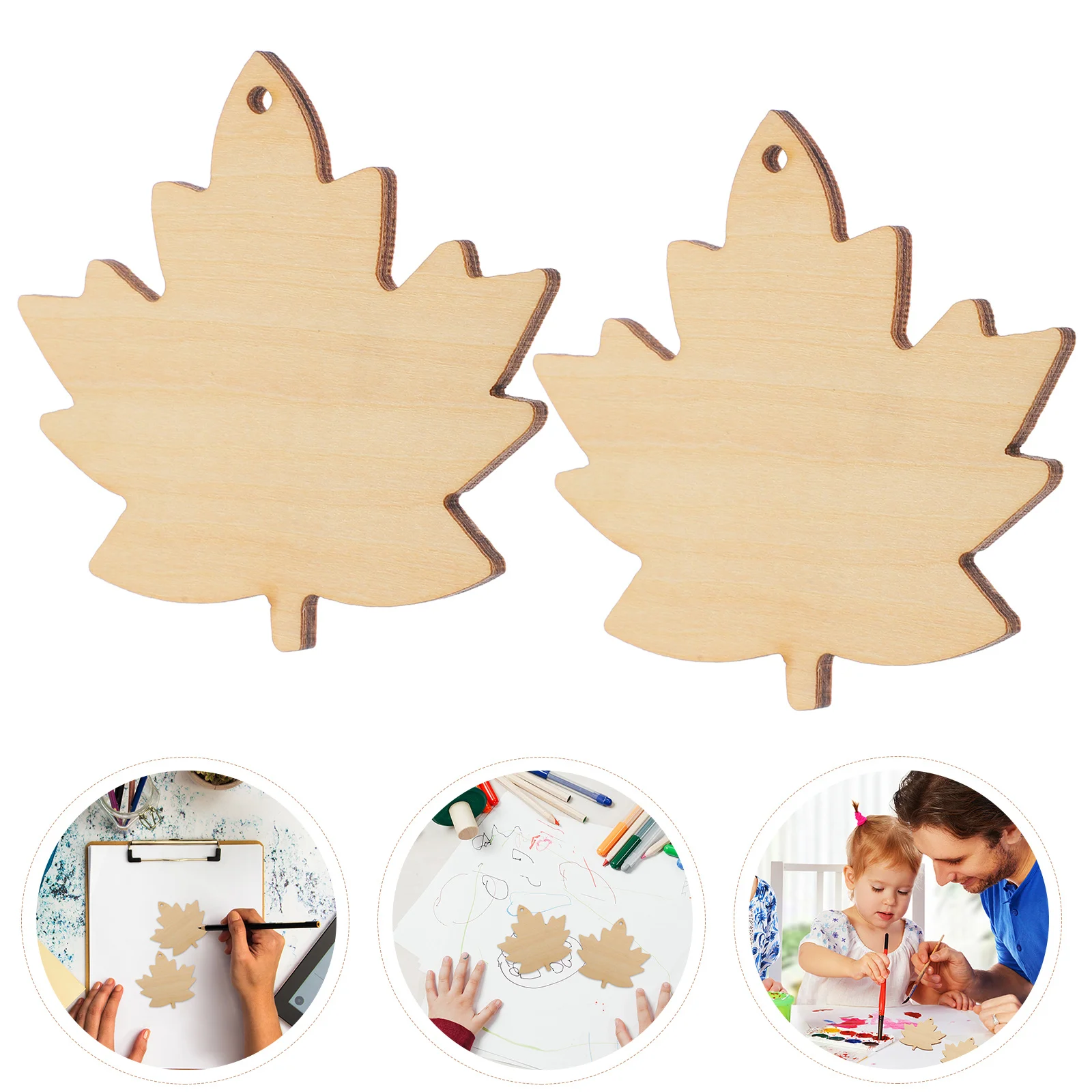 

6Pcs DIY Unfinished Wood Cutouts Maple Leaf Fall Leaf Tags Crafts Thanksgiving Halloween Classroom Decor Wooden Fall Leaves