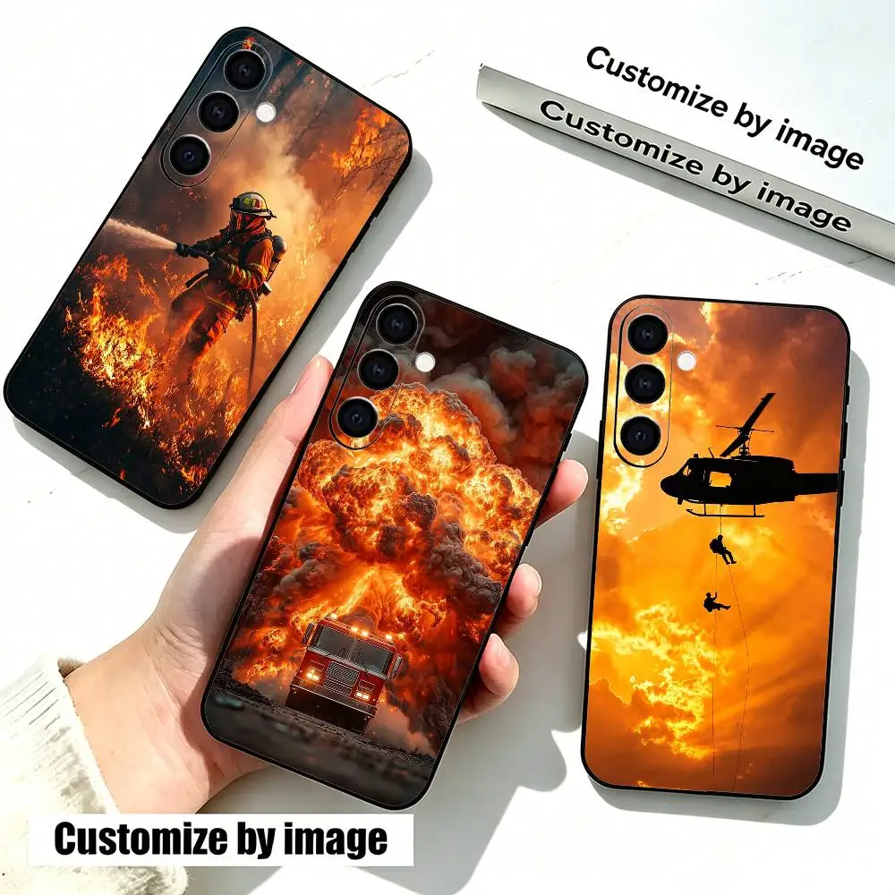 Firefighters Put Out F-Firess  Phone Case For Samsung Galaxy A73,A72,A71,A70,A53,A52,A51,Soft Silicone Black Cover