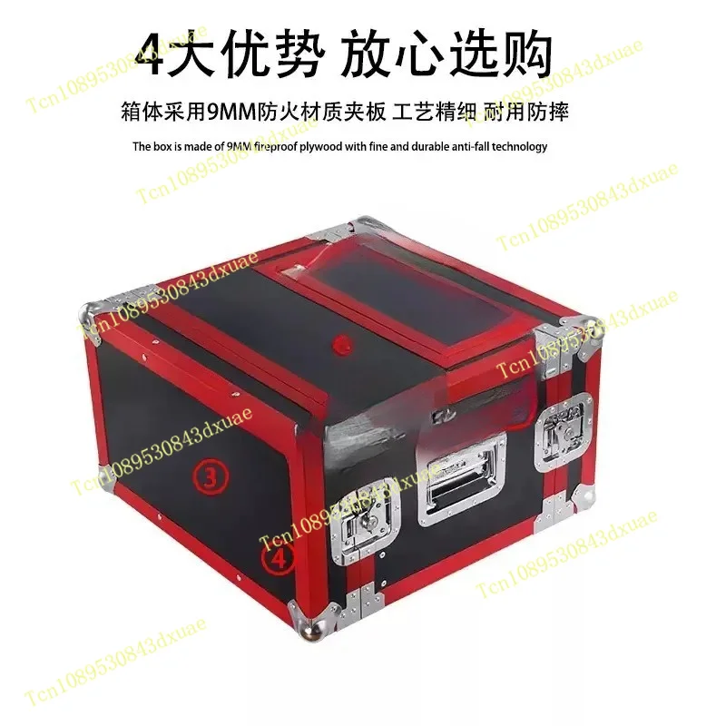 2U Microphone Aviation Case Cabinet with Drawer and Line Receiver Storage for Aviation Microphone Flagpole Accessories