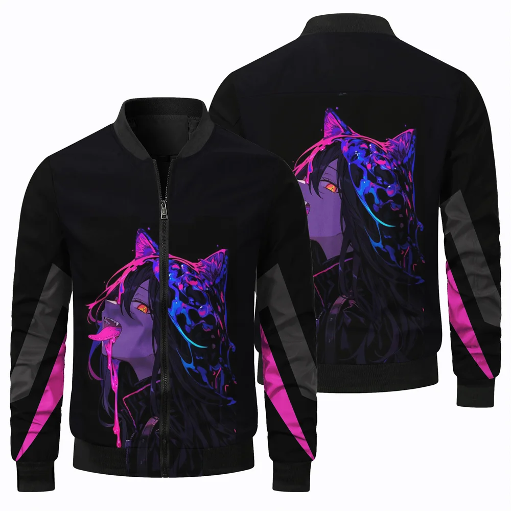 Chaqueta con cremallera para hombre y mujer, chaqueta con estampado 3D completo de personaje de Anime, ropa informal adecuada para primavera y otoño