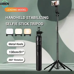 LISCN Selfie Stick Quad Tripod with Remote Control Portable Tripod for Mobile Phone with Gogro Compatible IPhone, Samsung,Xiaomi