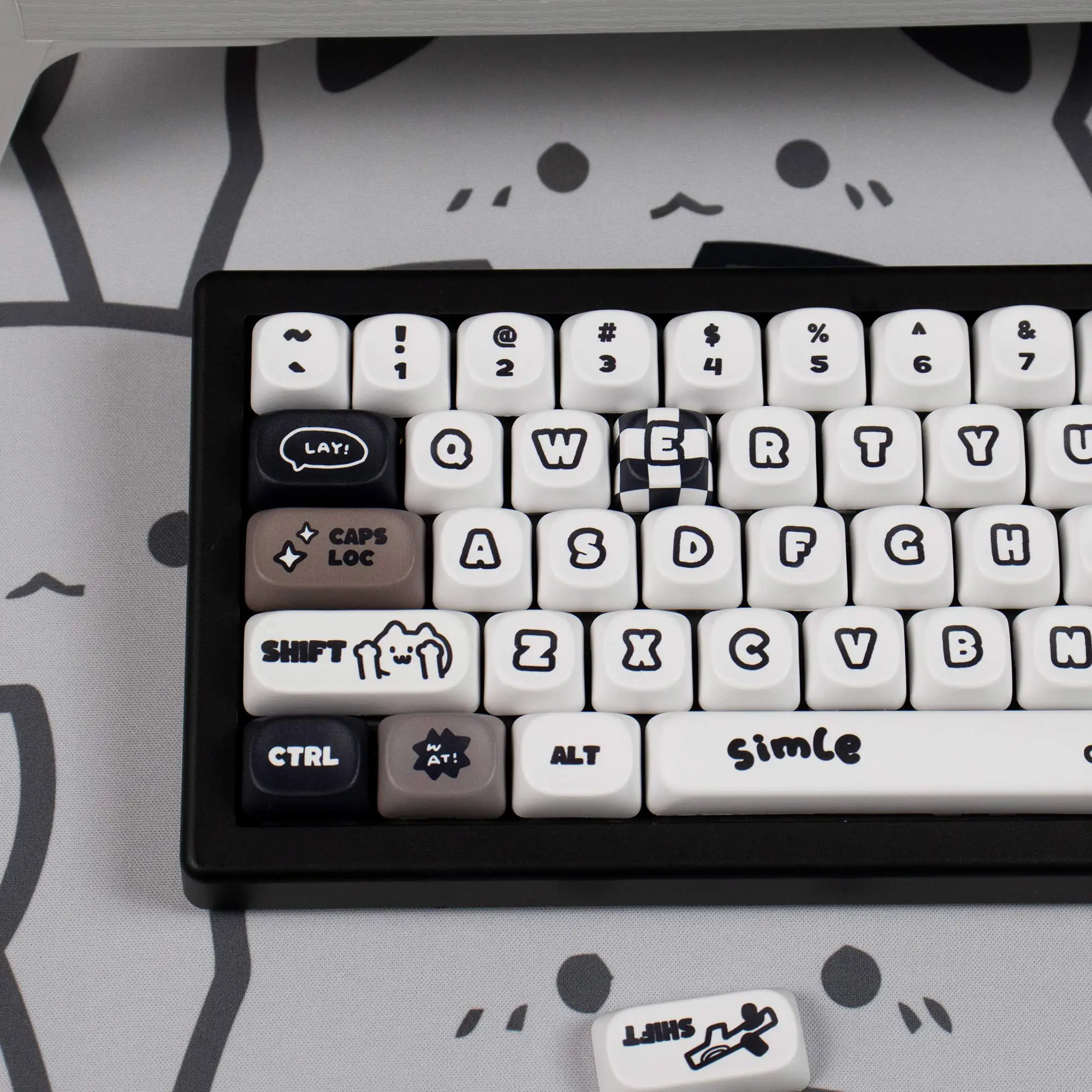 Touches mignonnes pour clavier mécanique, PBT Dye Pad, imbibé de chat et de chien, Wo18th, GK61, Anne Pro 2, PC de jeu, 131 prédire, MOA recommandé