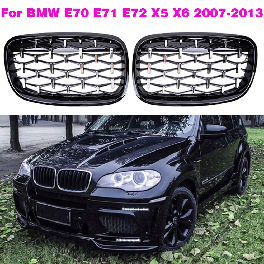 

51137305590 51137157687 51137157688 1 Pair Front Kidney Grille Diamond Grill 51137305589 Fit for BMW X5 E70 X6 E71 Hybrid E72