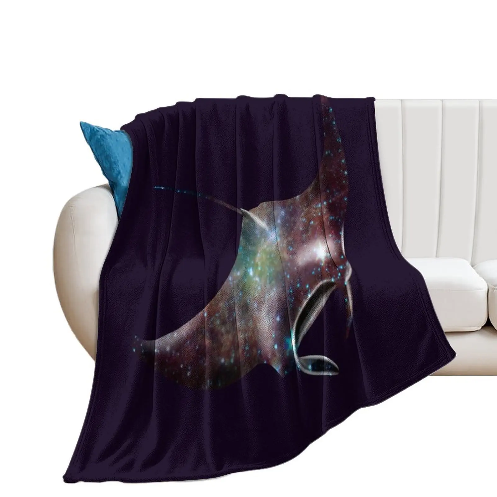 

Galaxy Manta Ray Throw Blanket Kid'S Heavy valentine gift ideas Loose Blankets