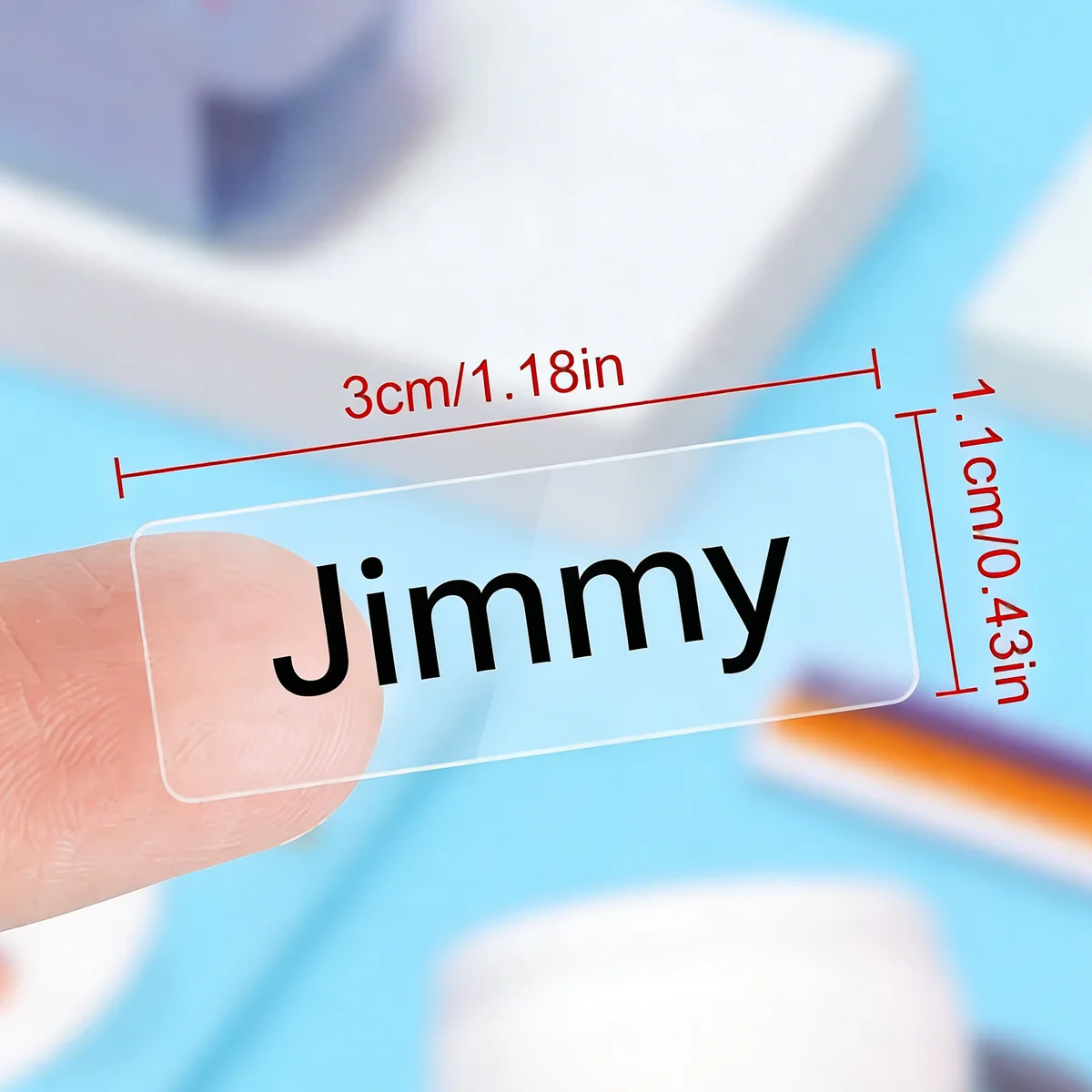 Personalisierte wasserfeste Etiketten für Kinder, benutzerdefinierte transparente Namensaufkleber - mehrsprachige Schulbedarf & Büro-DIY-Bastel-Tags – Detail 2