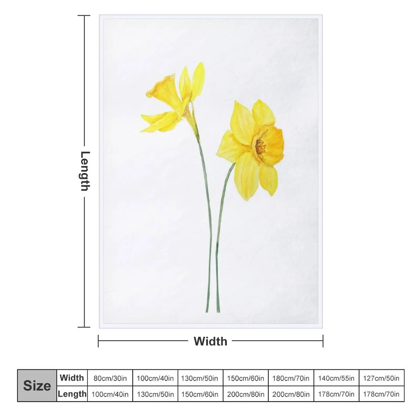 yellow daffodils watercolor painting Throw Blanket warm winter Bed For Sofa Thin Blankets