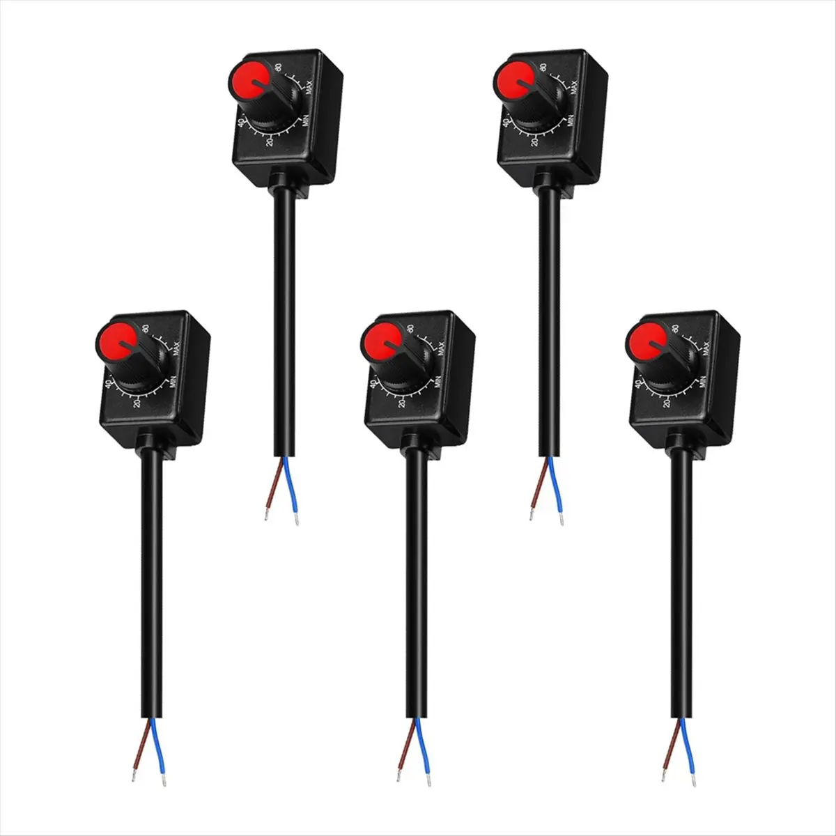 HGHO 5PCS DC 0/1-10V Knob LED Dimmer,Low Voltage Passive Dimmer PWM Dimming for 0-10V or 1-10V Dimmable Electronic LED Driver
