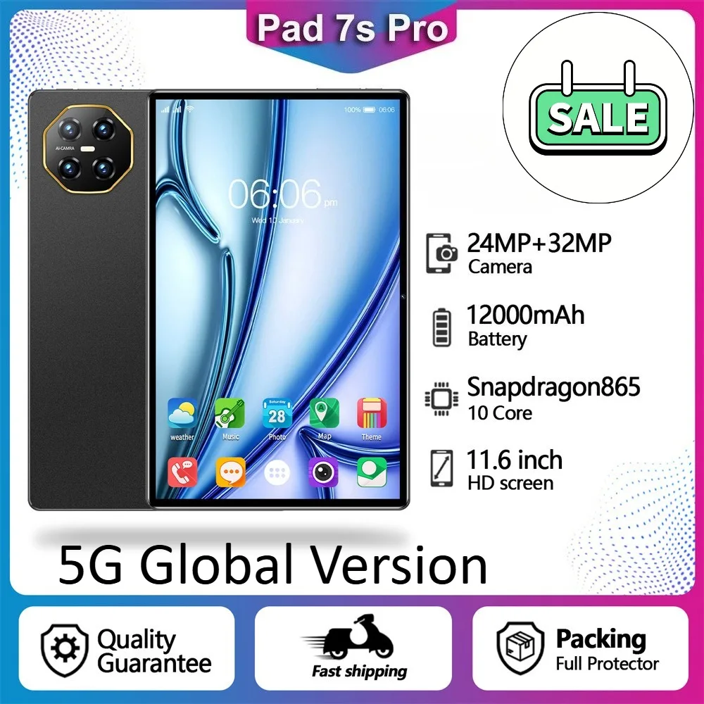 

Новое поступление Pad 7s Pro, оригинальные планшеты Android 15 11,6 дюйма, глобальная версия, вкладка 5G Dual Sim, 12000 мАч, WIFI, детский планшетный ПК