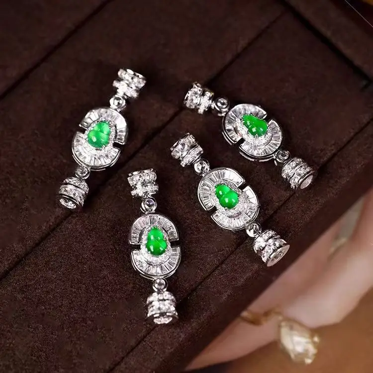 1pieces green  zircon clasp hook necklace connector unique style