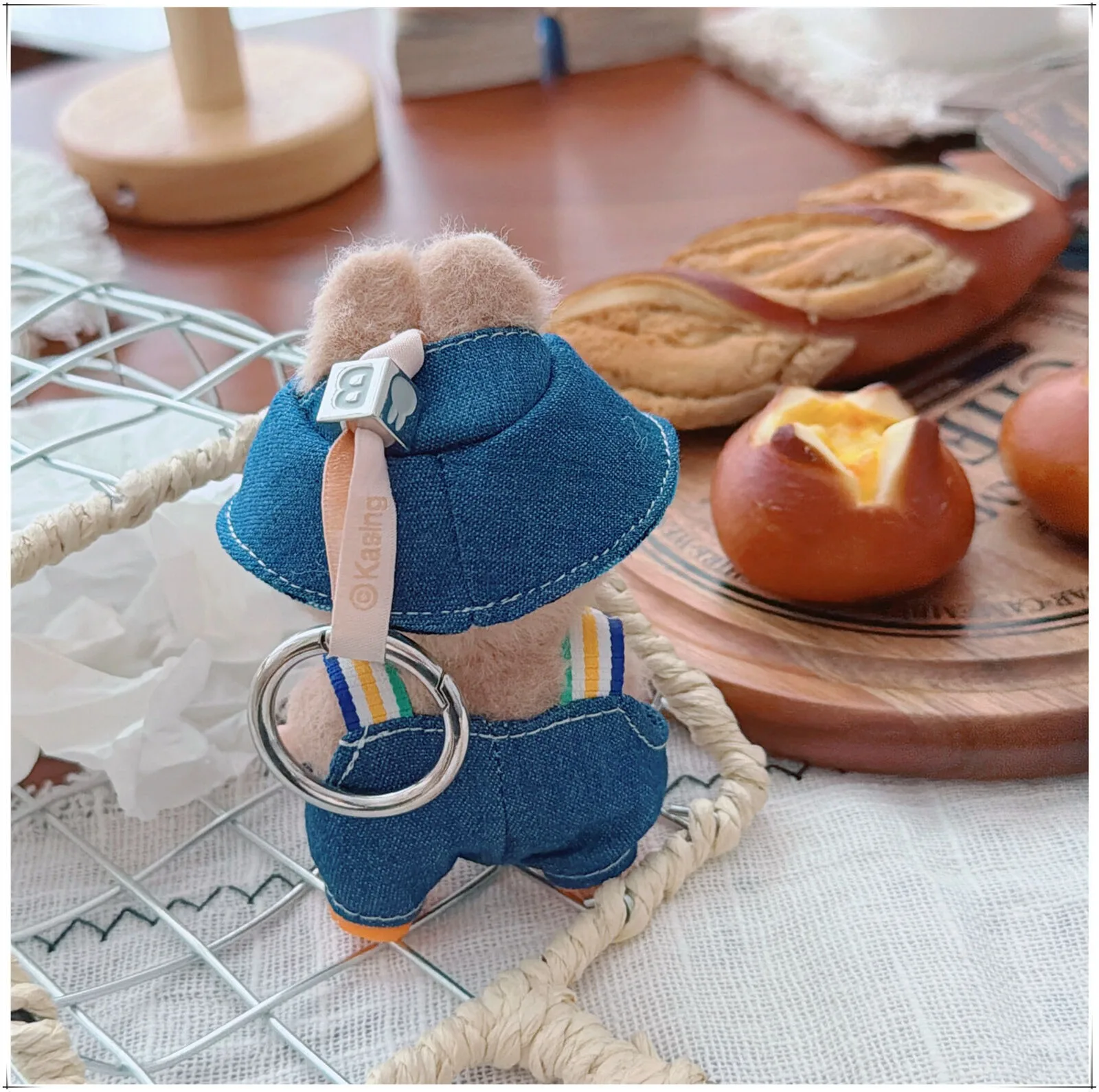 Only Suitable For 4th Generation Mini Version Of 10.5cm Labubu 4.0 Doll Clothes Mini Fisherman Hat+Overall+ Boots Outfit