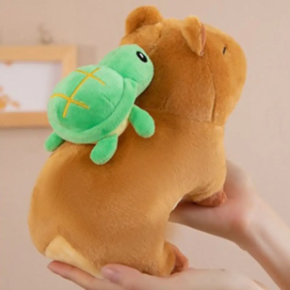 Peluche Capybara avec tortue, jouet doux, simulation Capybara, beurre, dessin animé, anime moelleux, Noël, 25cm