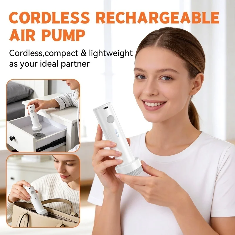 보관 가방용 전기 진공 펌프 휴대용 공기 압축기 의류 담요 공간 절약 홈 여행 보관 가방 썸네일 3