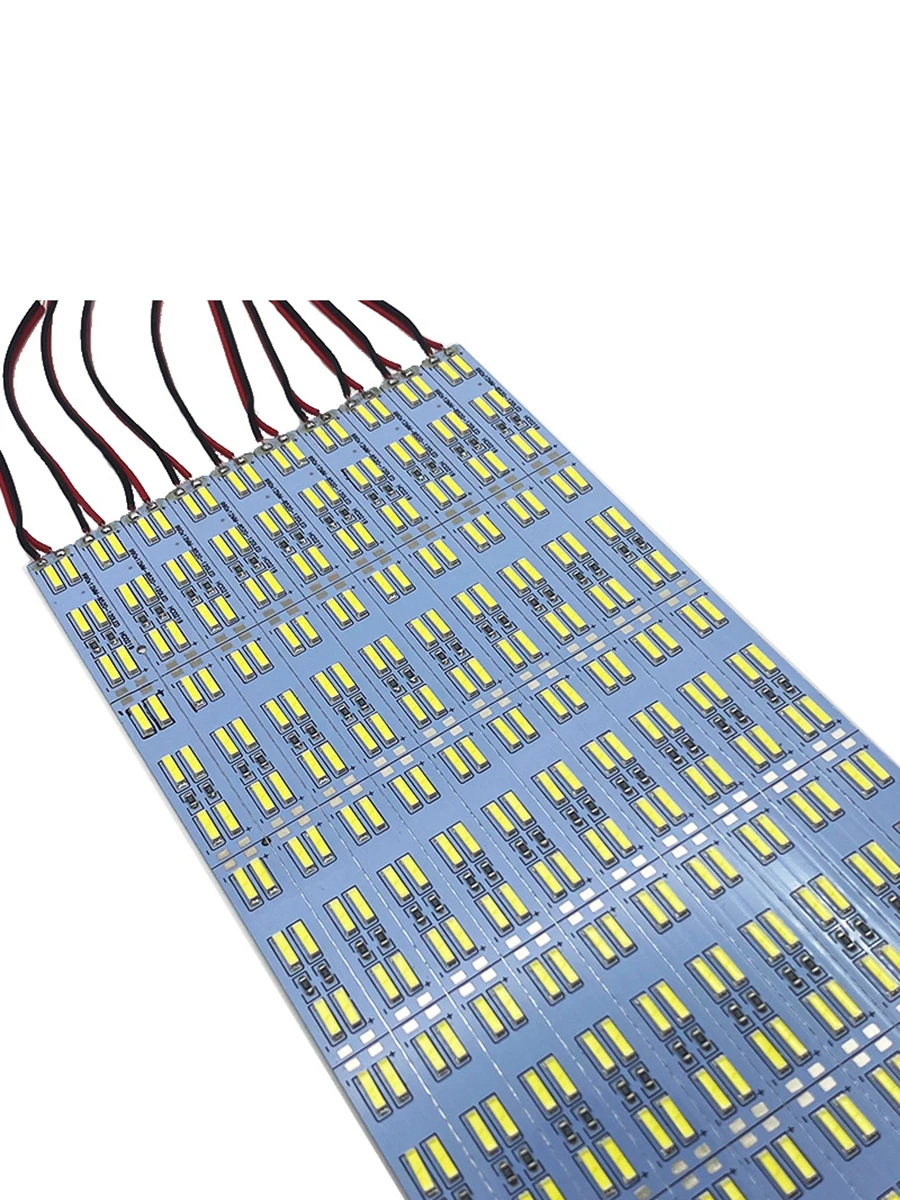 100PC 50CM Super Btightness DC12V Led Rigid Strip Light 6500k 7000k SMD 7020 120Leds/M Double Row Hard Bar Chip with Zener