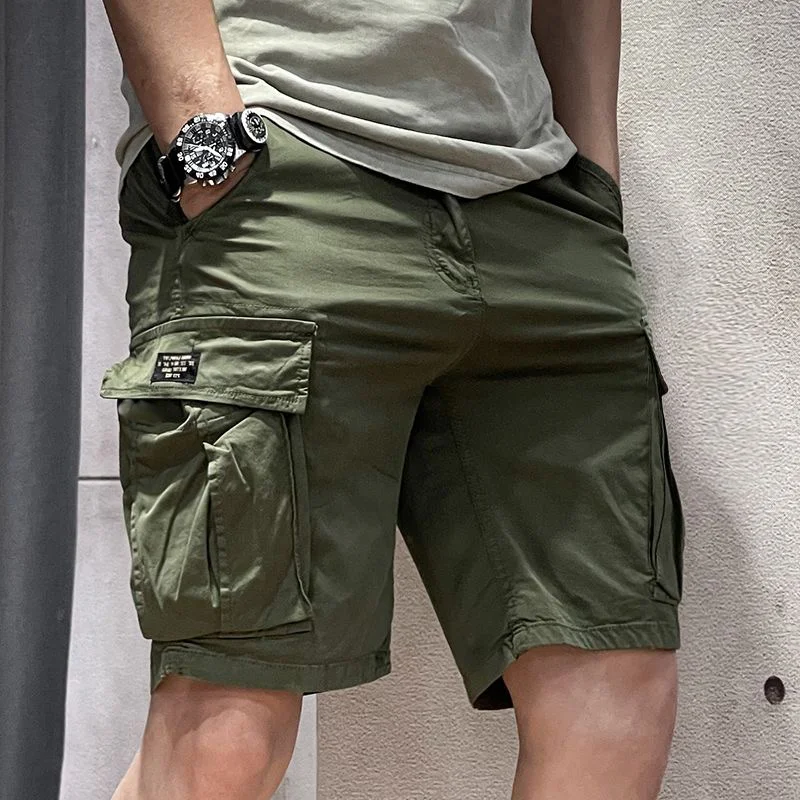 Men's Workwear ort Pants Summer Multi-ket Pure Cotton Construction Site Dirt-Resistant Wear-Resistant Five-Part Pants