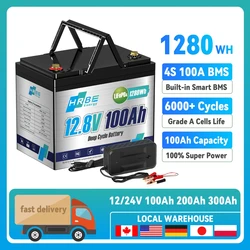 12v 100Ah 200ah Lifepo4 Lithium-ion Battery Rechargeable Deep Cycles Battery With 100a Bms For Freshhousehold, Emergency Power