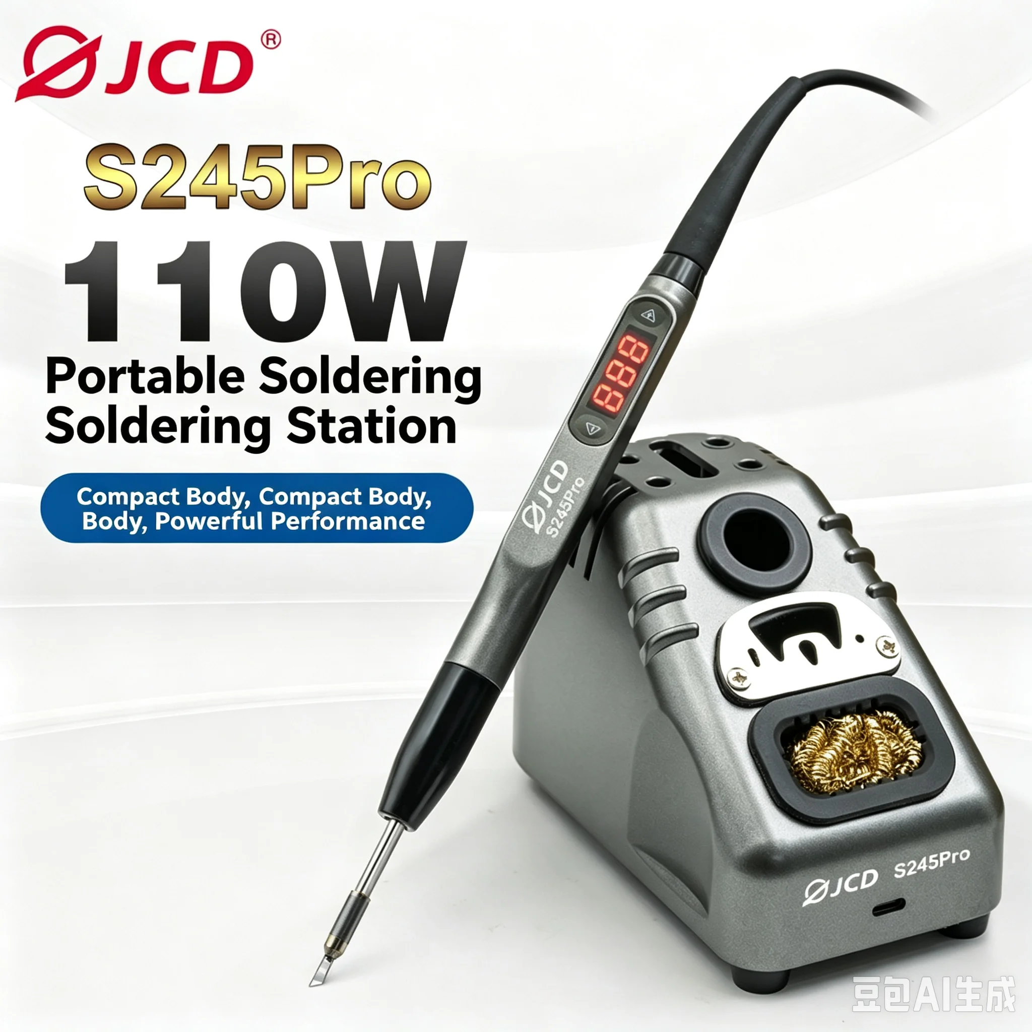 JCD S245 Pro 110W Portable Smart Electric Soldering Iron Station, LED Display Free Temperature Control Welding Repair Tool For Phone PCB Electronic Maintenance