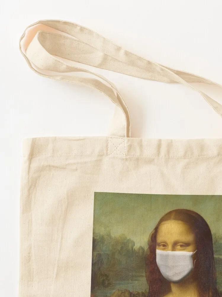 Mona Lisa in mask Tote Bag Canvas stote bag shopping bags foldable large tote bag