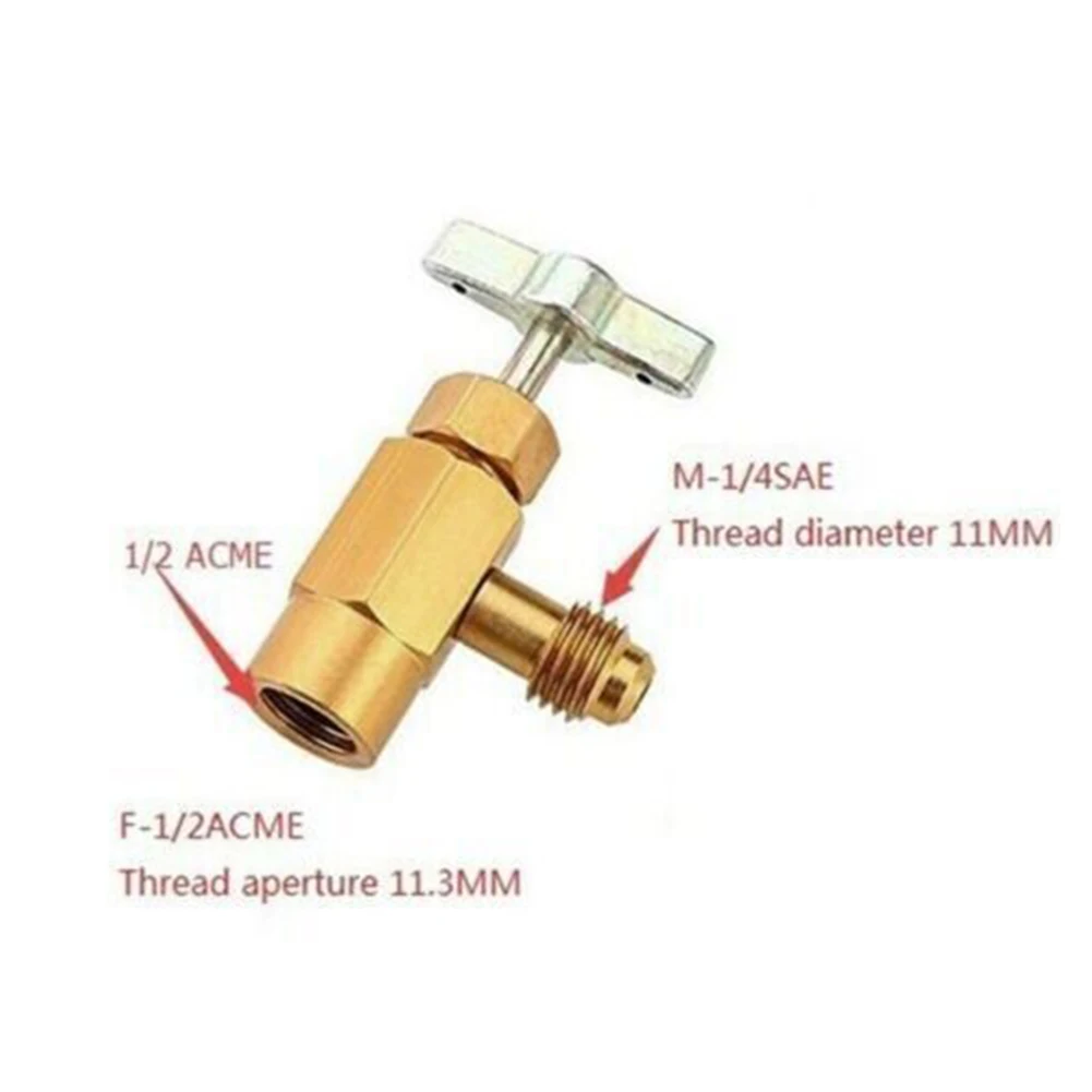 3PCS Self Sealing Tapper R1234yf A/C Can Tap 1/2IN ACME 1/4IN SAE Male Fit For R12 R134a Right-Hand Threads Car Repair Tool