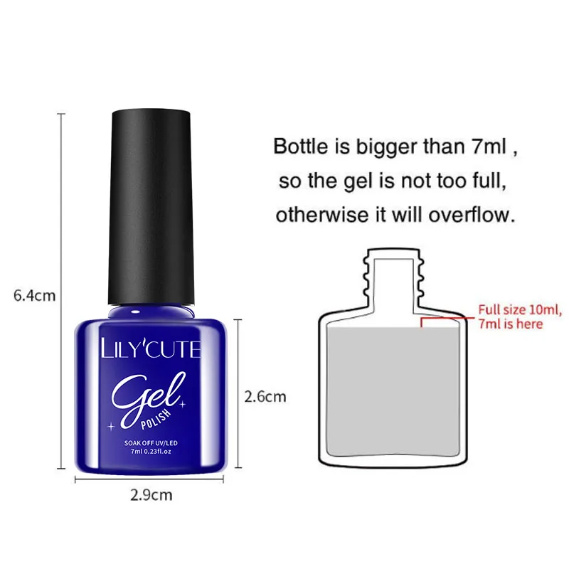 LILYCUTE 6Pcs/Set Blue Series Vernis Semi Permanent UV Gel Soak Off UV LED Sparkly Fluorescent Gel Nail Art Kit All For Manicure - Image 6