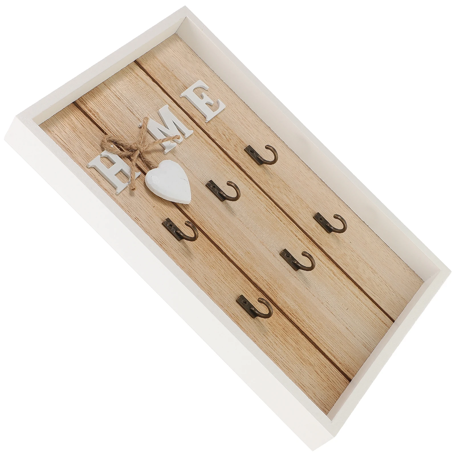 

Key Storage Box Wall Hanging Rack Retro Decor Cute White Hooks Modern Holder Eco Friendly Home Office Ornament Key Chain