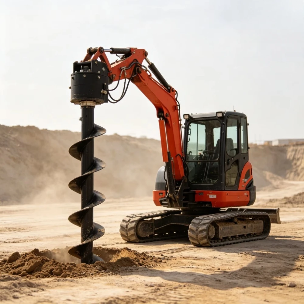 Hole Digger Drilling Backhoe Excavator Machine Attachment Hydraulic Earth Auger Drill for Sale