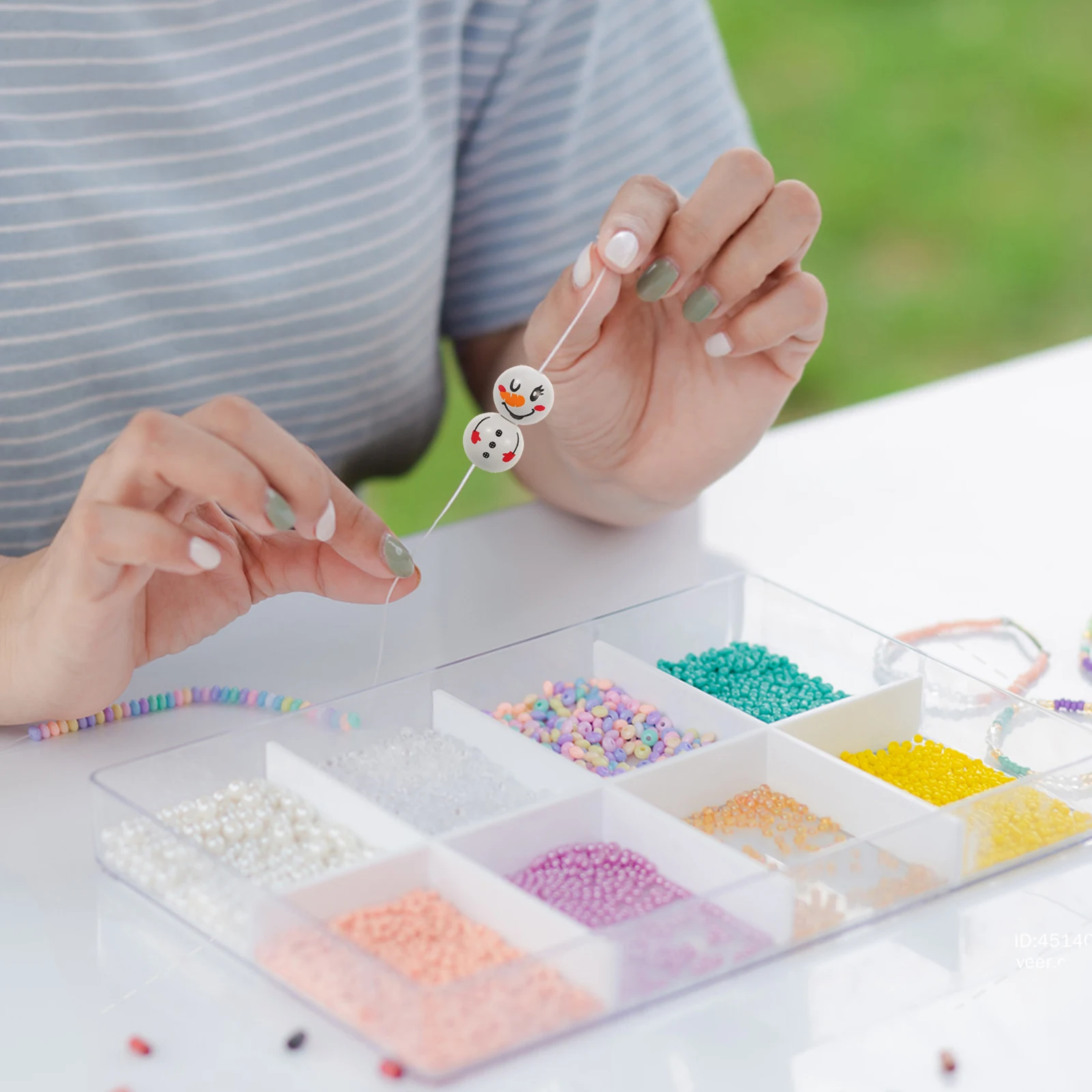 

1 set Snowman Decoration Wooden Beads 20Mm Large Hole Round Craft Beads For Diy Christmas Jewelry Party Decor Supplies